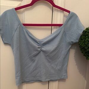 Pretty American Eagle Women's baby blue Ribbed Top